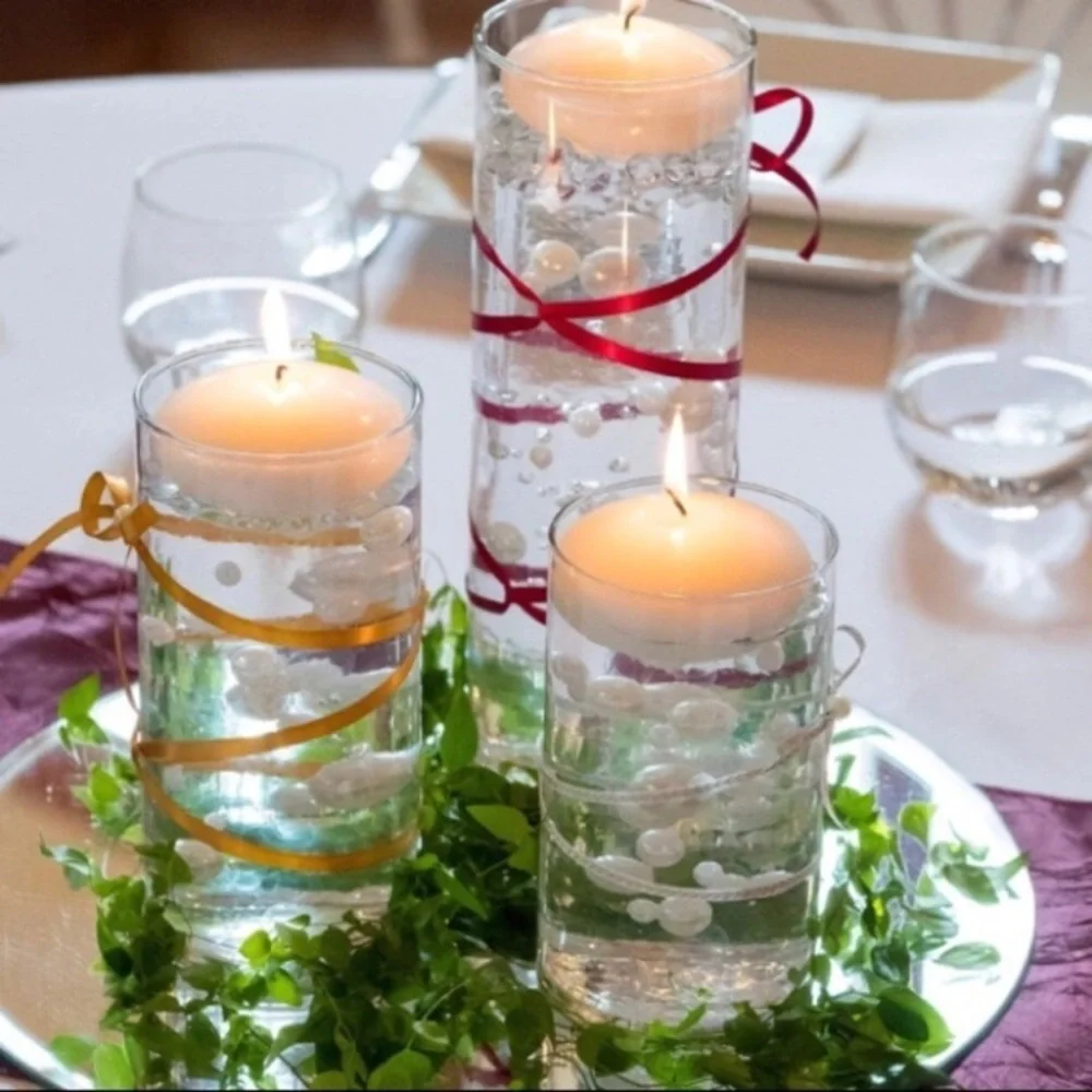 Set of 2 Clear Cylinder Glass Vases